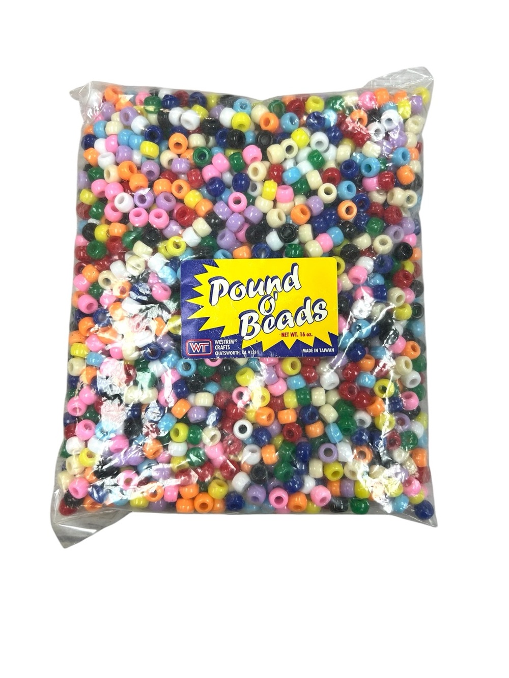 Vintage Pound O Beads Variety Multicolor Pony Beads 1lb Bag New Sealed Crafts